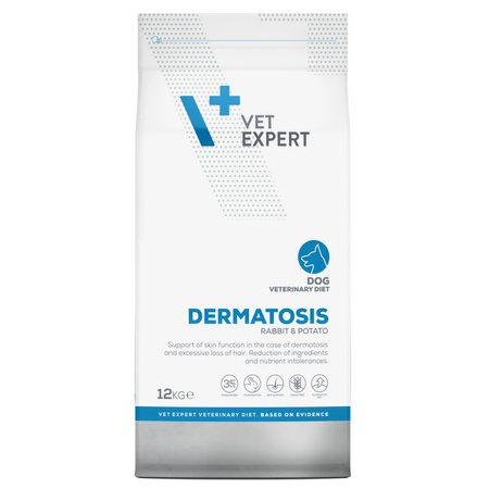 Vet Expert Dermatosis 12kg Sucha Karma Weterynaryjna z Królikiem Dla Psa z Alergią i Wrażliwą Skórą
