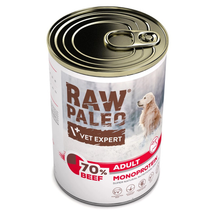 Vet Expert Raw Paleo Adult Monoprotein 400g Mokra Karma Dla Psa z Wołowiną