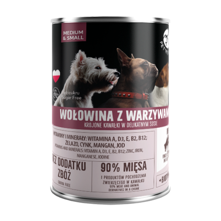 PetRepublic Wołowina z Warzywami w Sosie 3+1 GRATIS 4x400g Mokra Karma Dla Psa