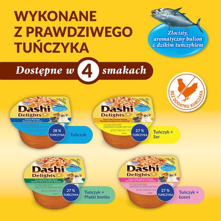 Inaba Cat Dashi Delights 70g Uzupełniająca Karma Dla Kota Bulion z Tuńczykiem