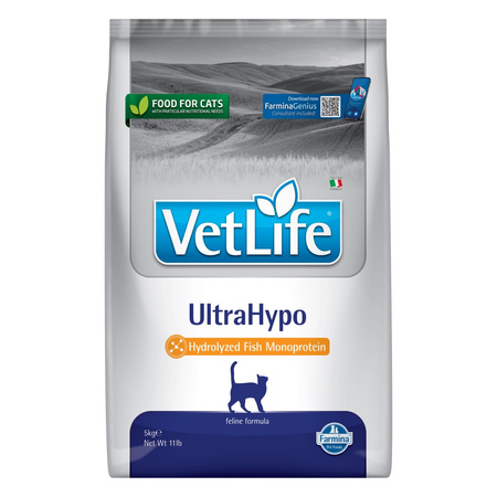 Farmina Vet Life Natural Diet Cat Ultrahypo 5kg Sucha Karma Dla Kota Przy Niepożądanych Reakcjach Na Pokarm