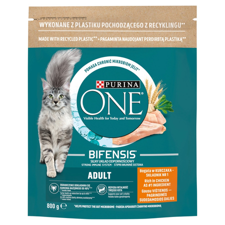 Purina One Bifensis Adult 2x800g Sucha Karma Dla Kota z Kurczakiem