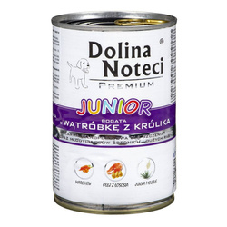 Dolina Noteci Premium Junior 400g Mokra Karma Dla Psa Bogata w Wątróbkę z Królika