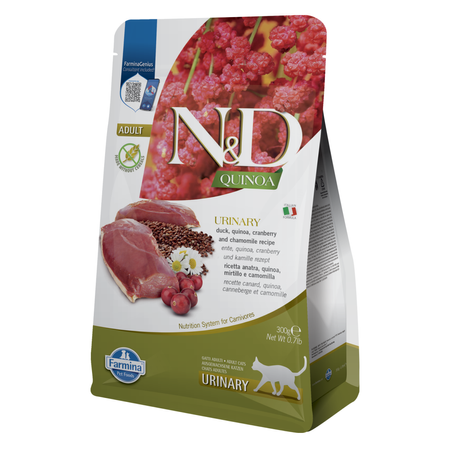 Farmina N&D Cat Quinoa Urinary Duck 300g Sucha Karma z Kaczką Dla Kota Wsparcie Zdrowia Dróg Moczowych