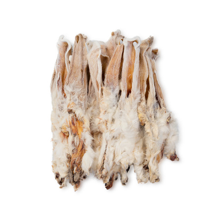 Uniszki Ucho Królicze z Futrem 20szt. Naturalny Przysmak Gryzak Dla Psa