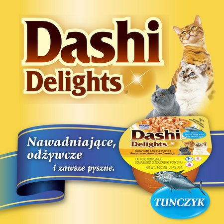 Inaba Cat Dashi Delights 70g Uzupełniająca Karma Dla Kota Bulion z Tuńczykiem i Serem