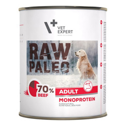 Vet Expert Raw Paleo Adult Monoprotein 800g Mokra Karma Dla Psa z Wołowiną 