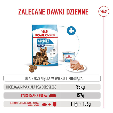 Royal Canin Maxi Starter Mother & Babydog 4kg Karma Sucha Dla Suk W Ciąży I Okresie Laktacji Oraz Szczeniąt Ras Dużych