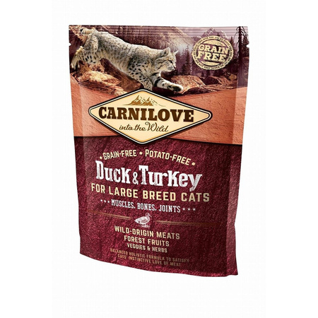 CARNILOVE CAT DUCK&TURKEY FOR LARGE BREED 400G - sucha karma dla koów dużych ras, kaczka i indyk