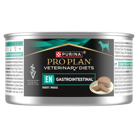 Purina Pro Plan Veterinary Diets EN Gastrointestinal 195g Mokra Karma Mus Dla Dorosłych Psów Niewydolność Trzustki