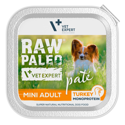 Raw Paleo Pate Mini Adult Turkey Tacka 150g Mokra Karma Dla Psów Małych Ras z Indykiem