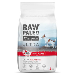 Raw Paleo Ultra Beef Adult Mini 2kg Sucha Karma z Wołowiną Dla Psów Dorosłych Ras Małych