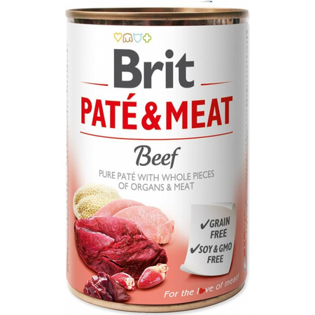 Brit Pate&Meat Mokra Karma Dla Psów Mix Smaków 24x400g Wołowina Królik Jagnięcina Kurczak Kaczka Łosoś