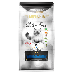 Biofeed Euphoria Gluten Free Hairball 1,5kg Sucha Karma Dla Kota z Indykiem i Łososiem