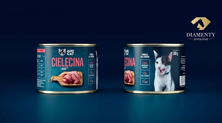 Jane Cat ADULT CIELĘCINA INDYK 200g mokra karma dla kotów, bez zbóż