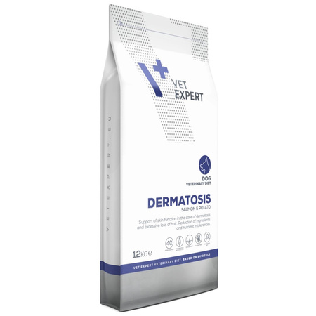 Vet Expert Dermatosis 12kg Sucha Karma Weterynaryjna z Łososiem Dla Psa z Alergią i Wrażliwą Skórą