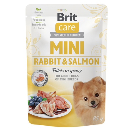 Brit Care Mini Adult 85g Bezzbożowa Mokra Karma Dla Psów Ras Małych I Miniaturowych Królik Z Łososiem