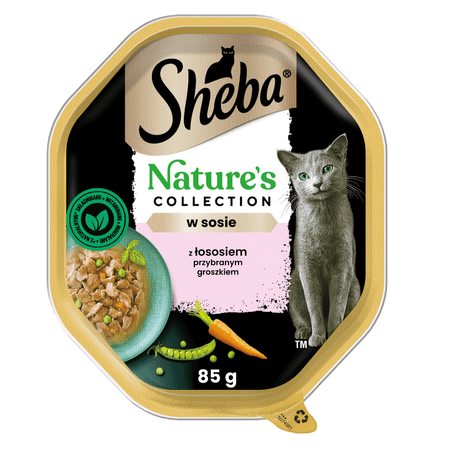 Sheba Nature's Collection 22x85g Z Łososiem I Zielonym Groszkiem W Sosie Mokra Karma Dla Dorosłych Kotów