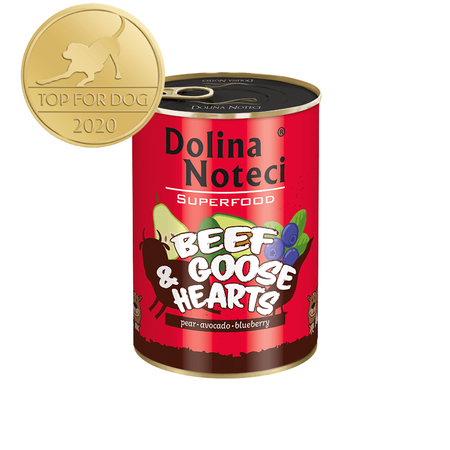 Mokra Karma Dla Psa Dolina Noteci Superfood Wołowina I Serca Gęsi 400g