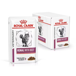 Royal Canin Veterinary Renal 12x85g Mokra Karma Dla Kotów Z Niewydolnością Nerek Zapobiega Powstawaniu Kamieni Wołowina W Sosie