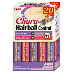 Inaba Cat Churu Hairball Control 20x14g Kremowy Przysmak Dla Kota Pasta Mix Kurczak I Tuńczyk