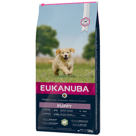 EUKANUBA Puppy z Jagnięciną i Ryżem 12kg Sucha Karma Dla Szczeniąt Dużych Ras