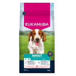 EUKANUBA Adult z Łososiem i Jęczmieniem 12kg Sucha Karma Dla Psów Dorosłych Małych i Średnich Ras