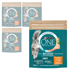Purina One Bifensis Adult 4x800g Sucha Karma Dla Kota z Kurczakiem