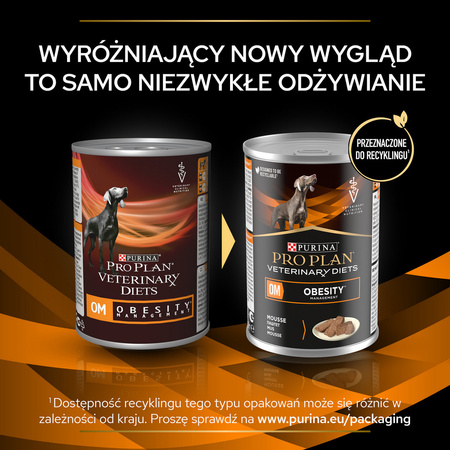 Purina Pro Plan Veterinary Diets Canine OM Obesity Management Mokra Karma Dla Psa Mus 400g