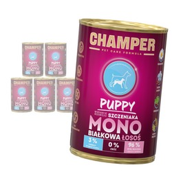 Champer Puppy Monobiałkowa 6x400g Mokra Karma Dla Szczeniąt Z Łososiem Wsparcie Rozwoju
