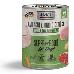 MAC's Dog Bezzbożowa Mokra Karma Dla Psa Z Królikiem Wołowiną I Warzywami 800g