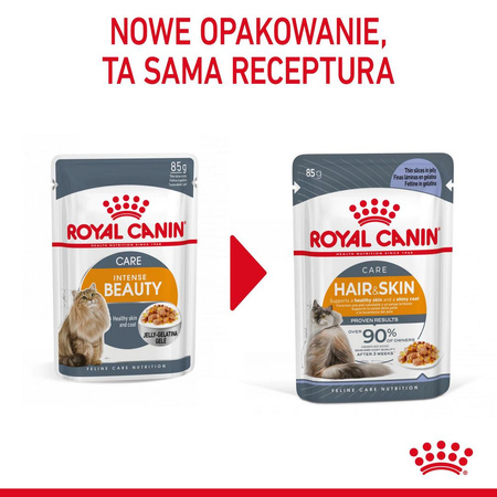 Royal Canin Hair & Skin 85g Mokra Karma Dla Kotów Dorosłych w Galaretce Zdrowa Skóra Piękna Sierść