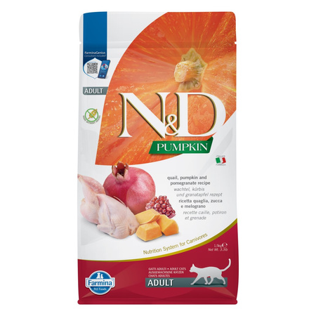 Farmina N&D Cat Pumpkin Quail & Pomegranate 1,5kg Sucha Karma Dla Kota z Przepiórką Dynią i Granatem