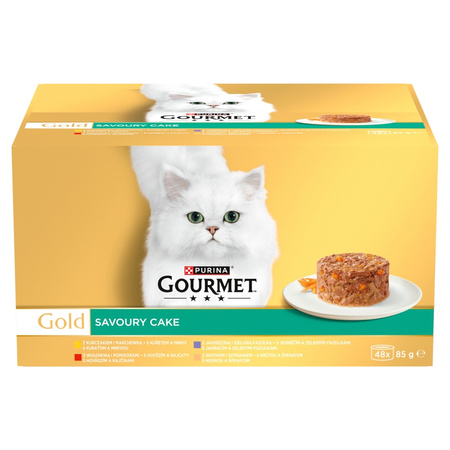 Purina Gourmet Gold Savoury Cake 48x85g Mokra Karma Dla Kotów Mix 4 Smaków