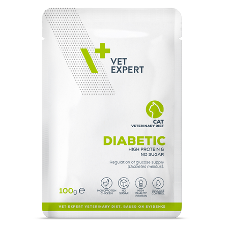 VetExpert Veterinary Diet Diabetic Cat 100g Mokra Weterynaryjna Karma Dla Kotów Z Cukrzycą