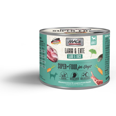 MAC's Dog Bezzbożowa Mokra Karma Z Jagnięciną I Kaczką 200g Dla Psa Na Stawy I Krążenie