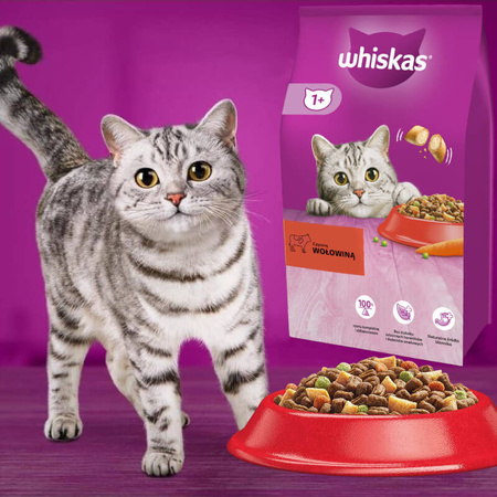 WHISKAS Adult 14kg - sucha karma dla kotów z wołowiną i warzywami