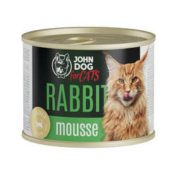 John Dog For Cats 200g Mokra Karma Dla Dorosłych Kotów Z Królikiem Mus