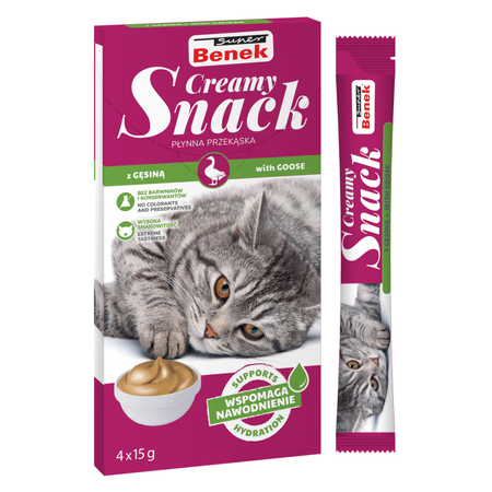 Super Benek Creamy Snack 24x15g Płynna Przekąska Dla Kotów Zestaw Smaków