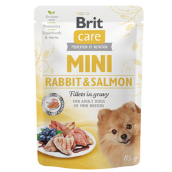 Brit Care Mini Adult 85g Bezzbożowa Mokra Karma Dla Psów Ras Małych I Miniaturowych Królik Z Łososiem