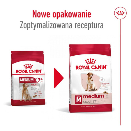 Royal Canin Medium Adult 7+ Lat 15kg Karma Sucha Dla Psów Starszych Od 7 Do 10 Roku Życia Ras Średnich