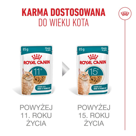 Royal Canin Ageing 11+ Jelly Karma Mokra 85g Kawałki w Galaretce Dla Kotów Dojrzałych Po 11 Roku Życia